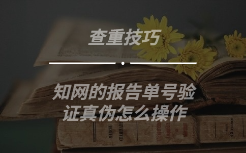 知網的報告單號驗證真偽怎么操作